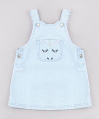 Salopete-Jeans-Infantil-com-Bolso-Bordado-de-Unicornio-Azul-Claro-9827897-Azul_Claro_1