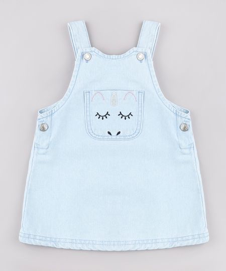 Salopete-Jeans-Infantil-com-Bolso-Bordado-de-Unicornio-Azul-Claro-9827897-Azul_Claro_1