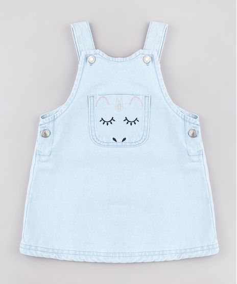 Salopete-Jeans-Infantil-com-Bolso-Bordado-de-Unicornio-Azul-Claro-9827897-Azul_Claro_1