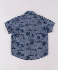 Camisa-Jeans-Infantil-Estampada-de-Coqueiros-com-Bolso-Manga-Curta-Azul-Escuro-9670874-Azul_Escuro_2