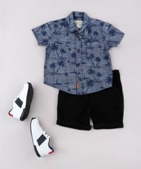 Camisa-Jeans-Infantil-Estampada-de-Coqueiros-com-Bolso-Manga-Curta-Azul-Escuro-9670874-Azul_Escuro_3