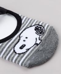 Meia-Feminina-Sapatilha-Snoopy-Listrada-Cinza-Mescla-Escuro-9715804-Cinza_Mescla_Escuro_2