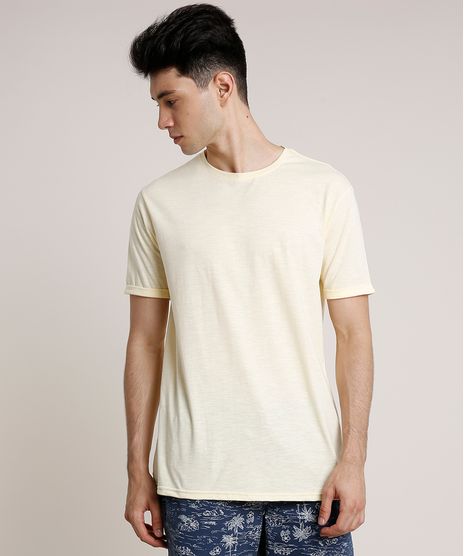 Camiseta-Masculina-Basica-Manga-Curta-Gola-Careca-Amarelo-Claro-9752729-Amarelo_Claro_1