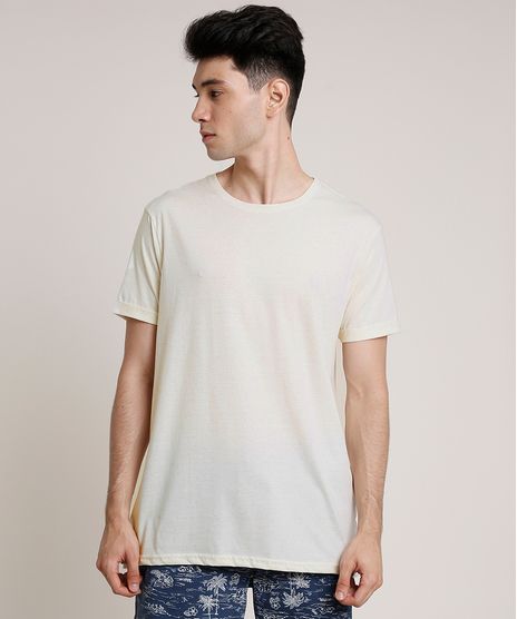Camiseta-Masculina-Basica-com-Linho-Manga-Curta-Gola-Careca-Bege-Claro-9752731-Bege_Claro_1