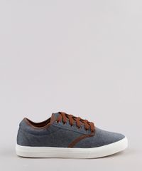 Tenis-Jeans-Masculino-Oneself-com-Recortes--Azul-Medio-9811995-Azul_Medio_1