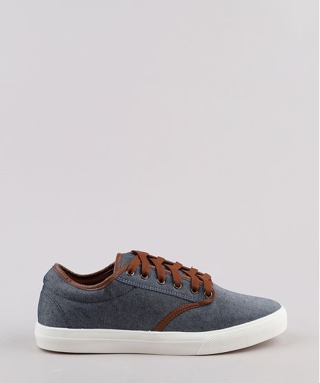 Tenis-Jeans-Masculino-Oneself-com-Recortes--Azul-Medio-9811995-Azul_Medio_1