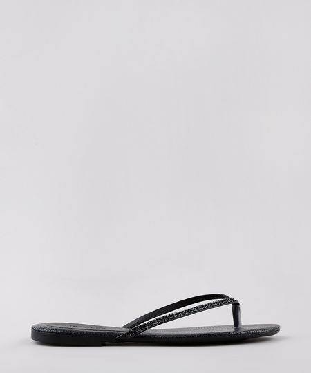 Rasteira-Feminina-Oneself-Texturizada-Cobra-com-Strass-Preta-9721510-Preto_1