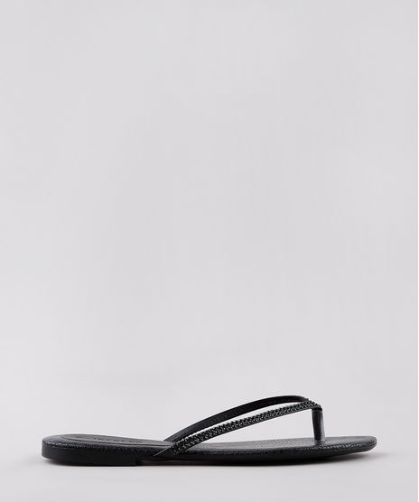 Rasteira-Feminina-Oneself-Texturizada-Cobra-com-Strass-Preta-9721510-Preto_1