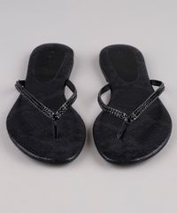 Rasteira-Feminina-Oneself-Texturizada-Cobra-com-Strass-Preta-9721510-Preto_4