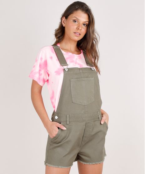 Jardineira-de-Sarja-Feminina-com-Bolsos-Barra-Desfiada-Verde-Militar-9811482-Verde_Militar_1