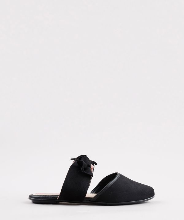 Mule Infantil Molekinha Bico Fino com Laço Preto 27