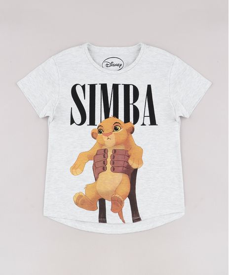 Blusa-Infantil-Simba-O-Rei-Leao-Manga-Curta-Cinza-Mescla-Claro-9741330-Cinza_Mescla_Claro_1