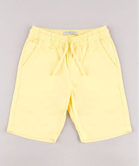 Bermuda-de-Sarja-Infantil-Basica-Com-Elastico-Amarelo-9690566-Amarelo_1