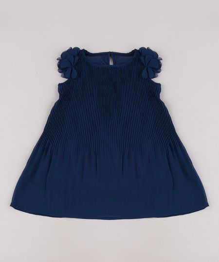 Vestido-Infantil-Plissado-com-Flores-Sem-Manga-Azul-Marinho-9678025-Azul_Marinho_1 Vestido-Infantil-Plissado-com-Flores-Sem-Manga-Azul-Marinho-9678025-Azul_Marinho_1