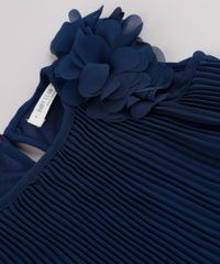 Vestido-Infantil-Plissado-com-Flores-Sem-Manga-Azul-Marinho-9678025-Azul_Marinho_5
