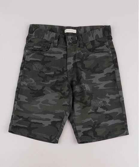 Bermuda-de-Sarja-Infantil-Estampada-Camuflada-com-Rasgos-Verde-9761831-Verde_1