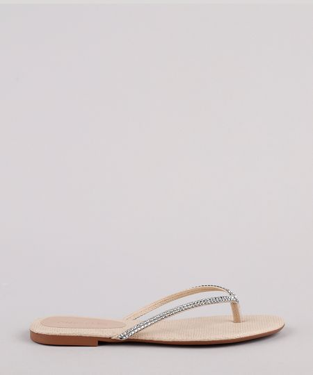 Rasteira-Feminina-Oneself-Texturizada-Croco-com-Strass-Bege-9721508-Bege_1