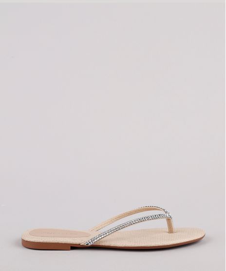 Rasteira-Feminina-Oneself-Texturizada-Croco-com-Strass-Bege-9721508-Bege_1