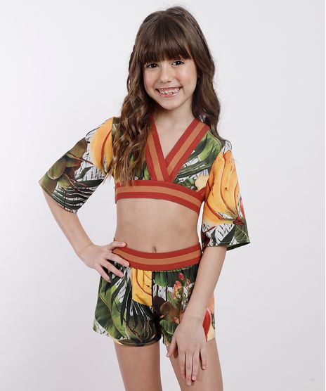 Conjunto-Infantil-Agua-de-Coco-Tal-Mae-Tal-Filha-de-Blusa-Cesto-de-Frutas-Manga-Curta---Short-Verde-Escuro-9675675-Verde_Escuro_1