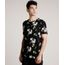 Camiseta-Masculina-Estampada-Floral-Manga-Curta-Gola-Careca-Preto-9755502-Preto_1