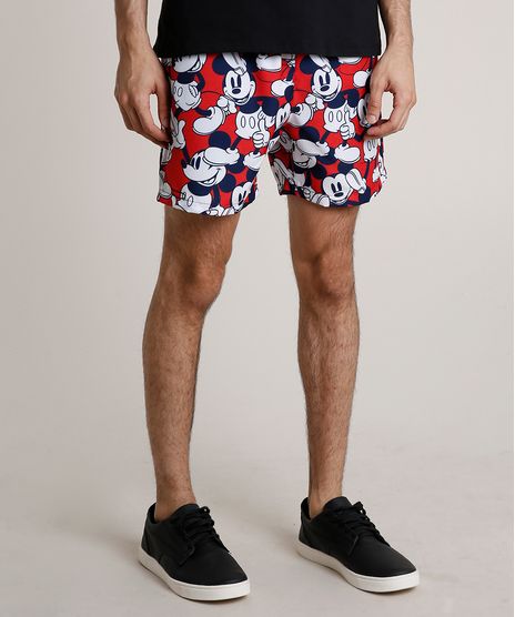Short-Masculino-Mickey-Estampado-com-Bolsos-Vermelho-9831662-Vermelho_1