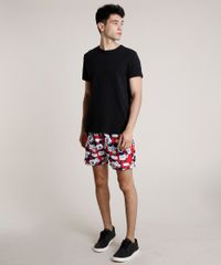 Short-Masculino-Mickey-Estampado-com-Bolsos-Vermelho-9831662-Vermelho_3