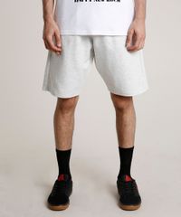 Bermuda-Masculina-Basica-Relaxed-em-Moletom-Cinza-Mescla-Claro-9751350-Cinza_Mescla_Claro_1