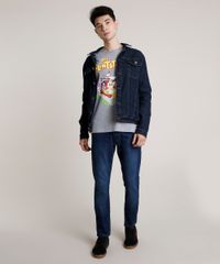 Camiseta-Masculina-Os-Flintstones-Manga-Curta-Gola-Careca-Cinza-Mescla-9719883-Cinza_Mescla_3
