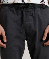 Calca-de-Sarja-Masculina-Jogger-Estampada-Xadrez-com-Listras-Laterais--Chumbo-9773012-Chumbo_2