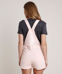 Jardineira-de-Sarja-Feminina-com-Bolsos-e-Barra-Desfiada-Rose-9811484-Rose_2