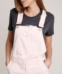 Jardineira-de-Sarja-Feminina-com-Bolsos-e-Barra-Desfiada-Rose-9811484-Rose_5