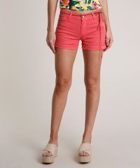 Short-de-Sarja-Feminino-Reto-Cintura-Media-com-Cordao-Coral-9709485-Coral_1