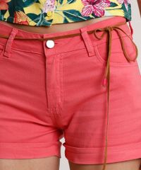 Short-de-Sarja-Feminino-Reto-Cintura-Media-com-Cordao-Coral-9709485-Coral_4