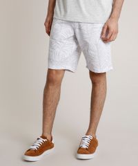 Bermuda-Masculino-Reta-com-Linho-Estampado-de-Folhagens-Off-White-9759691-Off_White_1
