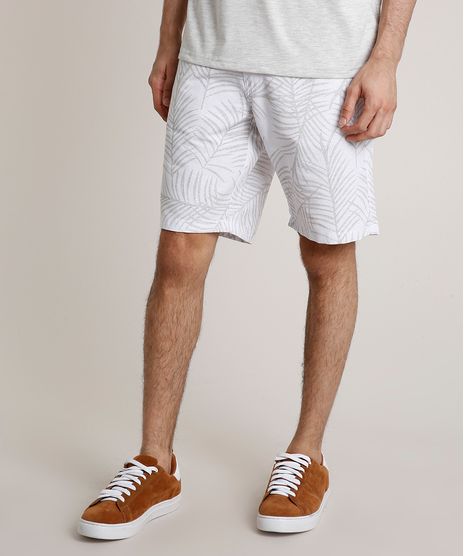 Bermuda-Masculino-Reta-com-Linho-Estampado-de-Folhagens-Off-White-9759691-Off_White_1