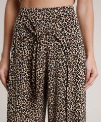 Calca-Feminina-Pantacourt-Estampada-Animal-Print-Onca-com-Transpasse-e-Amarracao-Bege-9705209-Bege_4