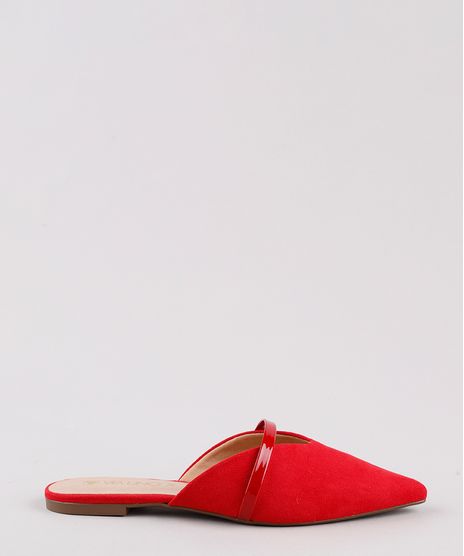 Mule-Feminino-Via-Uno-Bico-Fino-em-Suede-com-Tira-Vermelho-9823040-Vermelho_1
