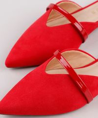 Mule-Feminino-Via-Uno-Bico-Fino-em-Suede-com-Tira-Vermelho-9823040-Vermelho_2