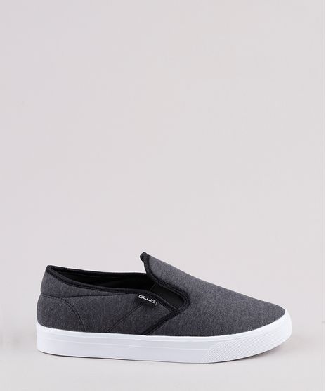 Tenis-Slip-On-Masculino-Ollie--Cinza-Mescla-Escuro-9812253-Cinza_Mescla_Escuro_1