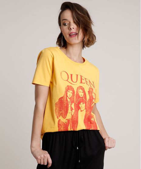 Blusa-Feminina-de-Banda-Queen-Manga-Curta-Decote-Redondo-Mostarda-9836938-Mostarda_1