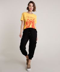 Blusa-Feminina-de-Banda-Queen-Manga-Curta-Decote-Redondo-Mostarda-9836938-Mostarda_3