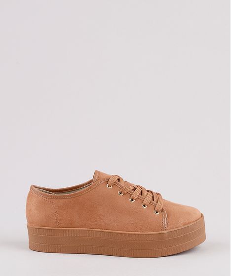 tenis moleca flatform caramelo
