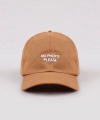 Bone-Masculino-Aba-Curva-com-Bordado--No-Photo-Please--Caramelo-9769575-Caramelo_1