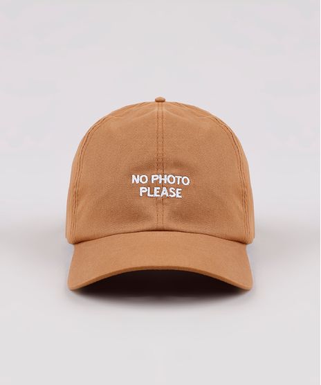 Bone-Masculino-Aba-Curva-com-Bordado--No-Photo-Please--Caramelo-9769575-Caramelo_1
