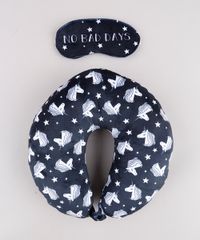 Kit-de-Apoio-de-Pescoco-Estampado-de-Unicornio---Tapa-Olho--No-Bad-Days--Azul-Marinho-9751220-Azul_Marinho_1