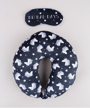 Kit-de-Apoio-de-Pescoco-Estampado-de-Unicornio---Tapa-Olho--No-Bad-Days--Azul-Marinho-9751220-Azul_Marinho_1