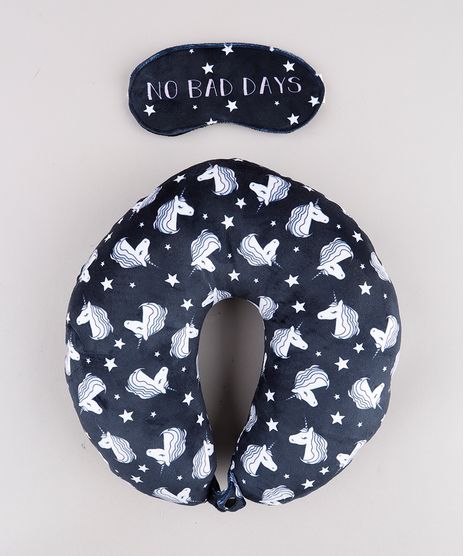 Kit-de-Apoio-de-Pescoco-Estampado-de-Unicornio---Tapa-Olho--No-Bad-Days--Azul-Marinho-9751220-Azul_Marinho_1