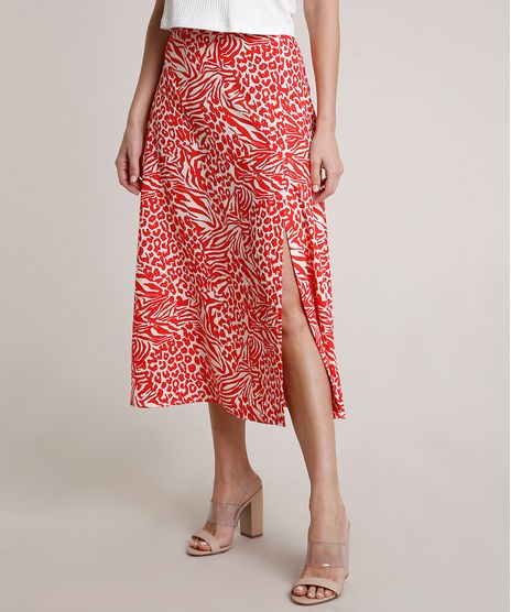 Saia-Feminina-Midi-Estampada-Animal-Print-Onca-e-Zebra-com-Fenda-Bege-Claro-9689665-Bege_Claro_1