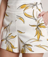 Short-Feminino-Estampado-de-Folhagem-com-Bolsos-Off-White-9649929-Off_White_4