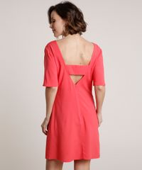 Vestido-Feminino-Curto-com-Vazado-Manga-Curta-Coral-9680342-Coral_2